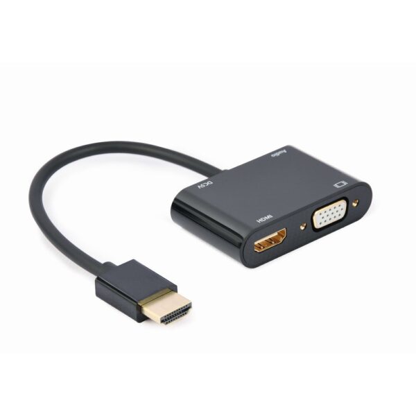 01 Gembird - Adapter HDMI në HDMI + VGA + Audio