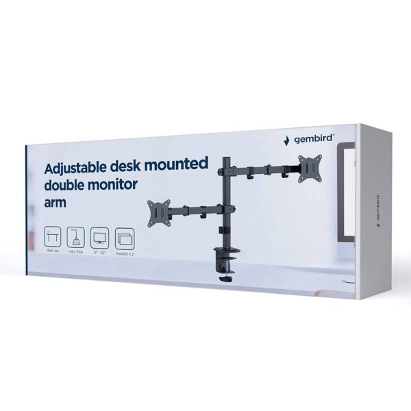 Gembird MA-D201- Mbajtëse Tavoline për 2 Monitorë