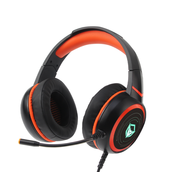 Kufje Gaming Meetion HP030, USB, të zeza/kuqe, RGB