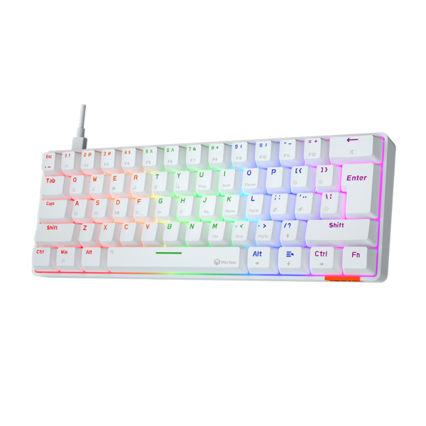 mk 1 Tastierë Gaming Meetion MK005 USB, Blue Switches, e bardhë
