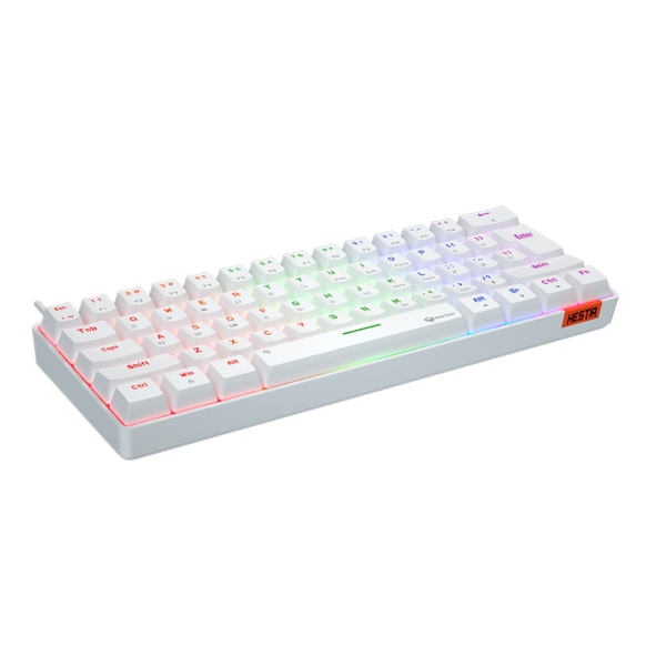 Tastierë Gaming Meetion MK005 USB, Blue Switches, e bardhë