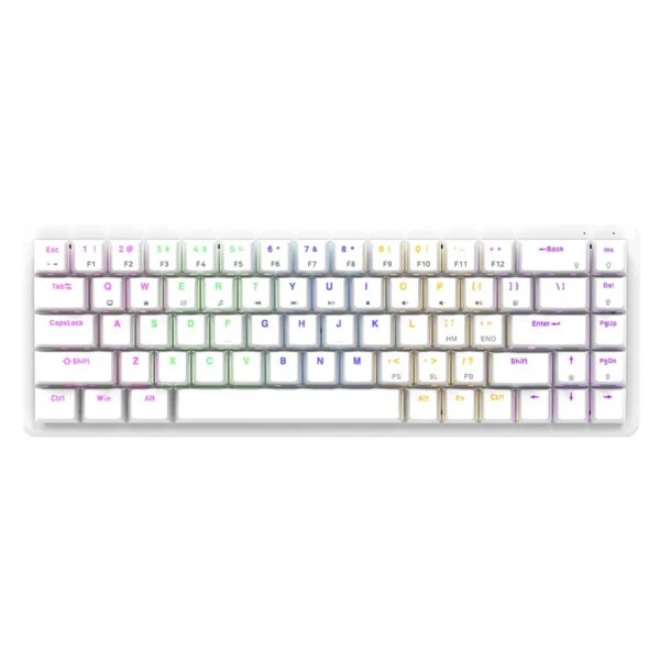 w1 Tastierë Gaming Rampage Rebel, USB, Blue Switches, e bardhë