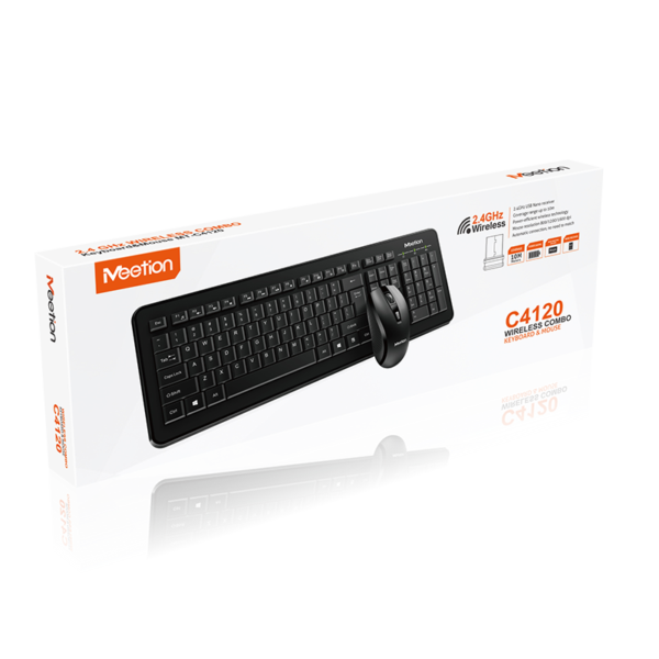 b1 Set tastierë dhe maus, Meetion C4120 Little, Wireless, e zezë