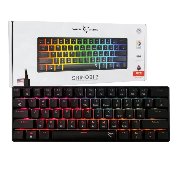 w Tastierë Gaming, White Shark GK-004111, RGB, e zezë