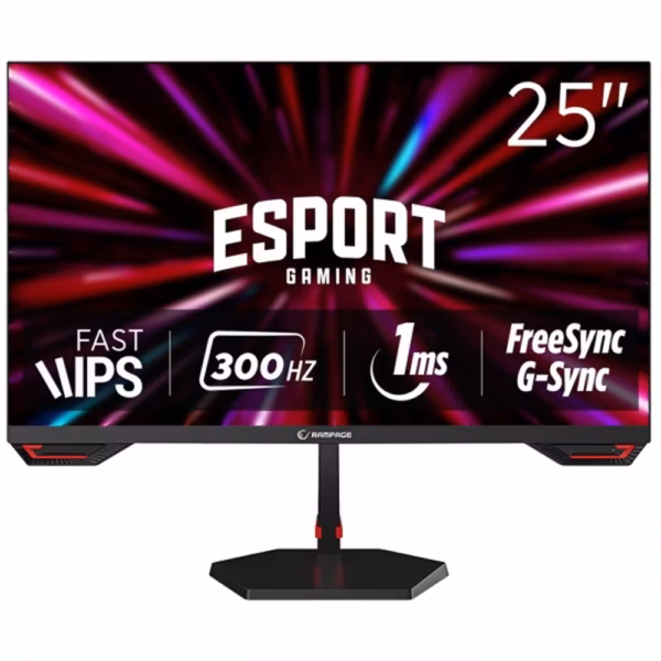 3 Monitor Rampage CRIMSON 25" 300Hz 0.5ms CSOT FAST IPS FHD Freesync/G-Sync PC Flat