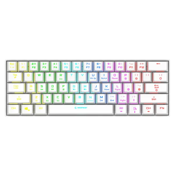 ba1 Tastierë Gaming Rampage B-Atom (60%) Wireless – Brown Switches, e bardhë