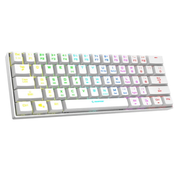 Tastierë Gaming Rampage B-Atom (60%) Wireless – Brown Switches, e bardhë