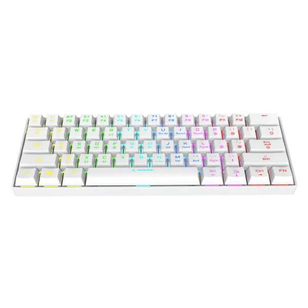 Tastierë Gaming Rampage B-Atom (60%) Wireless – Brown Switches, e bardhë