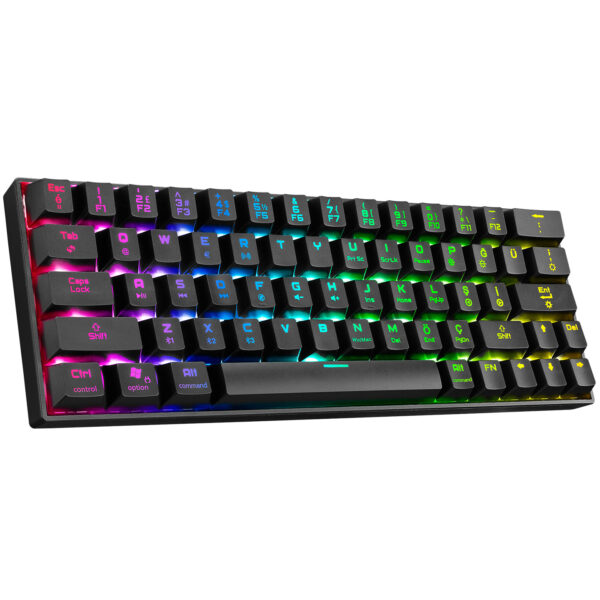 bq2 Tastierë Gaming Rampage B-Atom (60%) Wireless – Brown Switches, e zezë