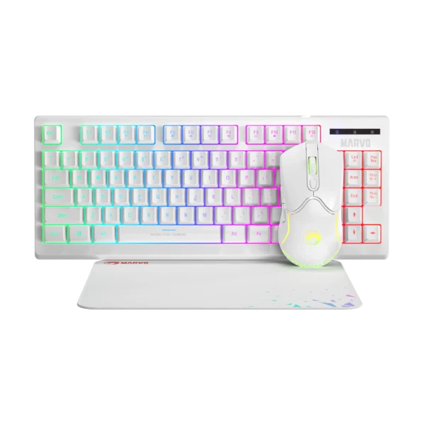 Set Tastierë, maus dhe mauspad Marvo Loot 30, USB, i bardhë