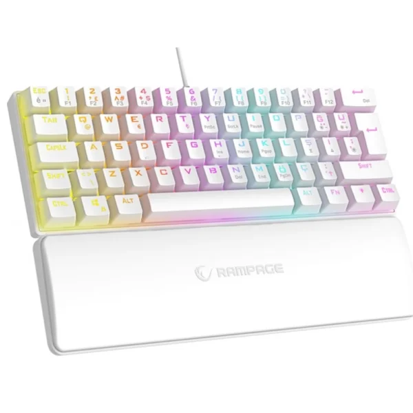 Tastierë Gaming Rampage Plower K60 – Blue Switches, e bardhë