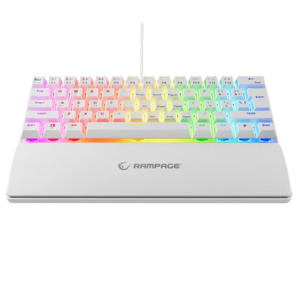 Tastierë Gaming Rampage Plower K60 – Blue Switches, e bardhë