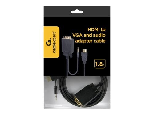 Gembird - Kabllo konvertues HDMI Male në HDMI Female + VGA Female + audio