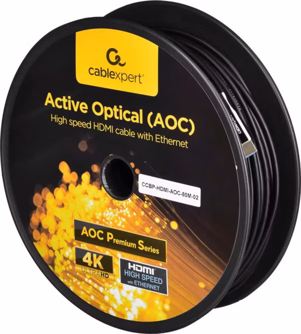 01 Gembird - Kabllo HDMI AOC (Optical Active) High Speed me Ethernet 80m