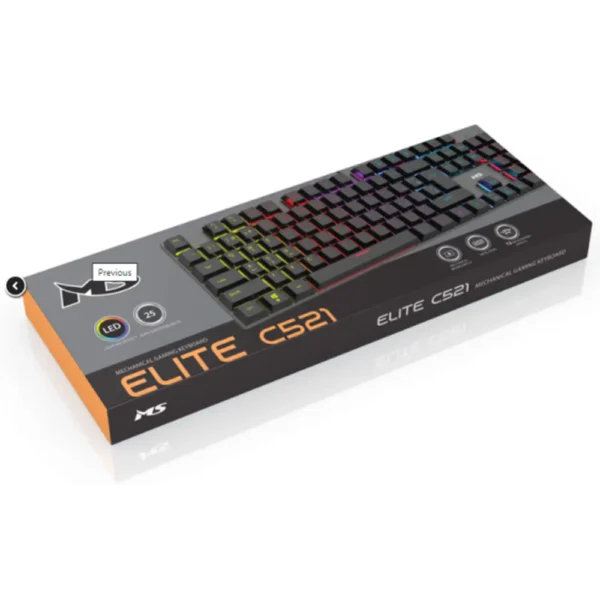 3 Tastierë Gaming Mekanike MS ELITE C521, Brown Switch, RGB, e zezë