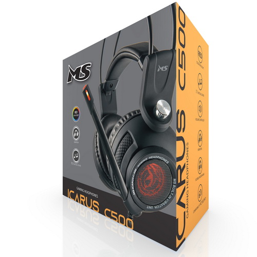 500 Kufje Gaming MS ICARUS C500, të zeza
