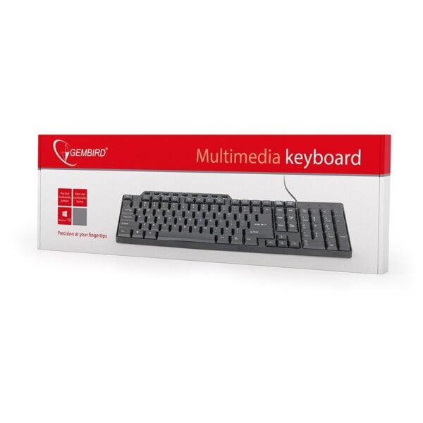 61+bLZgCTBL Tastierë Gembird Kompakte multimedia USB, layout US, e zezë (KB-UM-104)
