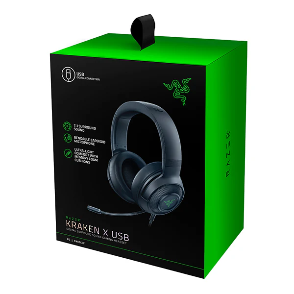 rrzer Kufje Razer Kraken X , USB, të zeza