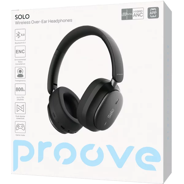 Kufje wireless Proove Solo me ANC (APP) , të zeza