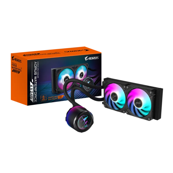 0013113_gigabyte-aorus-waterforce-x-ii-240-cpu-cooler-gp-aorus-waterforce-x-ii-240.png Ftohës CPU me ujë AIO - Gigabyte AORUS WATERFORCE X II 240 - radiator 240mm, ekran LCD, ARGB