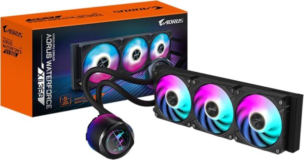 1.1 Ftohës CPU me ujë AIO - Gigabyte AORUS WATERFORCE X II 360 - radiator 360mm, ekran LCD, ARGB
