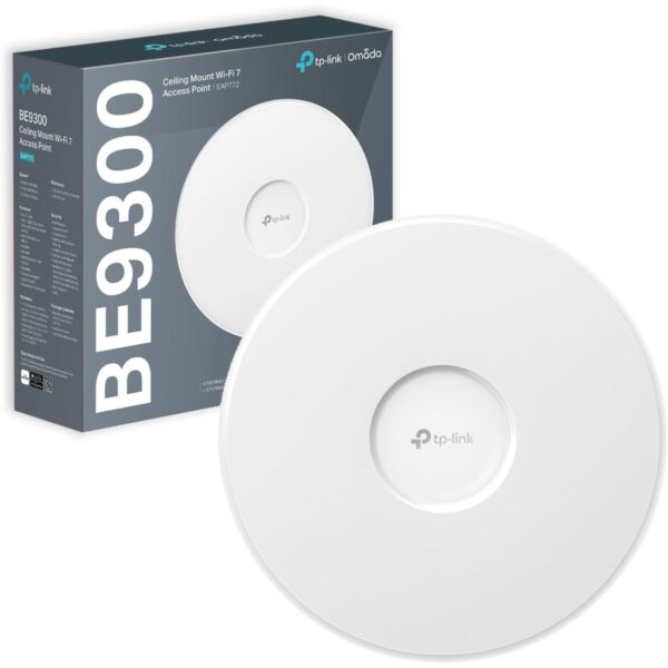 EAP772202-1200x1200-1.jpg Access Point, TP-Link - Wireless, BE9300 Ceiling Mount Tri-Band Wi-Fi 7