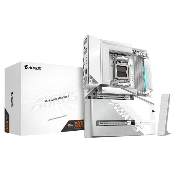 X870-AORUS-STEALTH-ICE-01.png Pllakë amë, GIGABYTE X870A-Stealth Ice- AMD AM5, DDR5