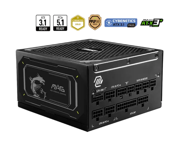 product_1729234552cf103f185abe37b674de34c025c30cd1.webp Burim energjie, MSI MAG A1000GL- PCIe5, 1000W 80+ Gold, Fully Modular