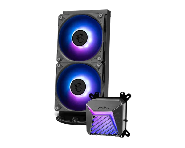 product_1735615552694f608b45d13cf6751d56d3e7ac1fa9.webp Ftohës CPU me ujë AIO - MSI MAG CORELIQUID A15 240 - radiator 240mm, ARGB, i zi