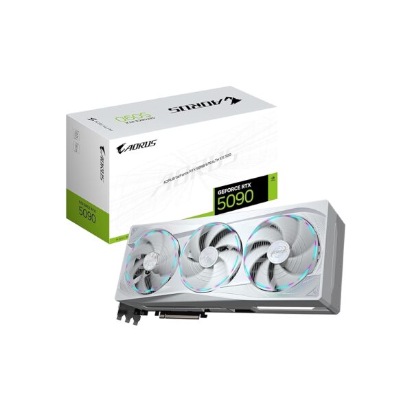 Kartelë Grafike GIGABYTE AORUS RTX 5090 STEALTH ICE, 32G, GDDR7, e bardhë, RGB Halo