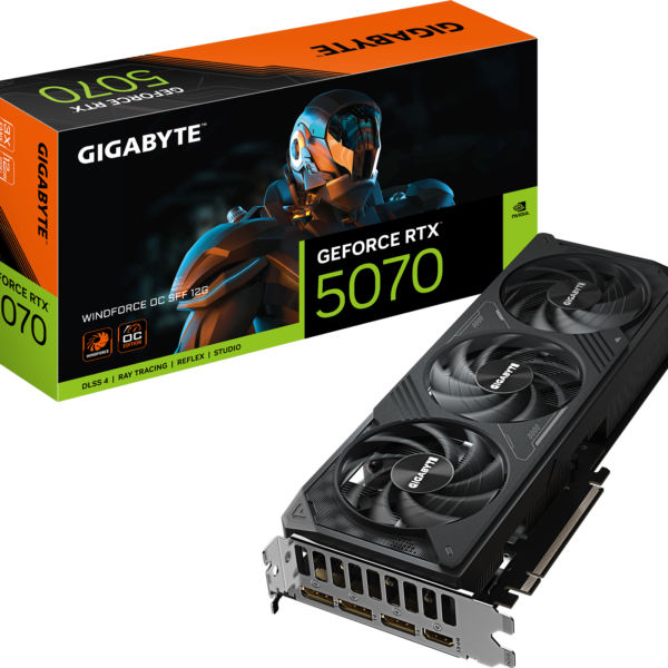 Kartelë Grafike GIGABYTE RTX 5070 WINDFORCE OC SFF, 12G, GDDR7
