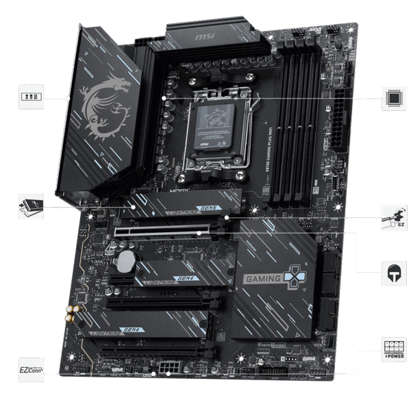 Pllakë amë, MSI X870E GAMING PLUS WIFI - AMD AM5, DDR5