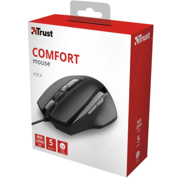 1675157_trust_23650_voca_comfort_fekete.webp Maus Trust Wired Voca Comfort, i Zi