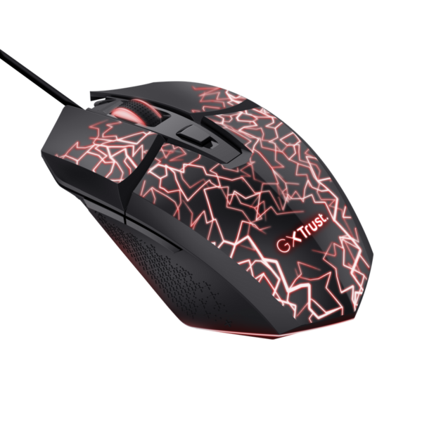Maus Gaming Trust GXT 113 Felox i Ndriçuar, me Kabllo USB-A, i Zi
