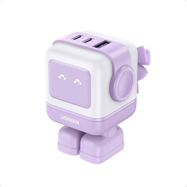 UGREEN Karikues i Shpejtë GaN Robot 65W (2 USB-C + 1 USB-A) – Vjollcë