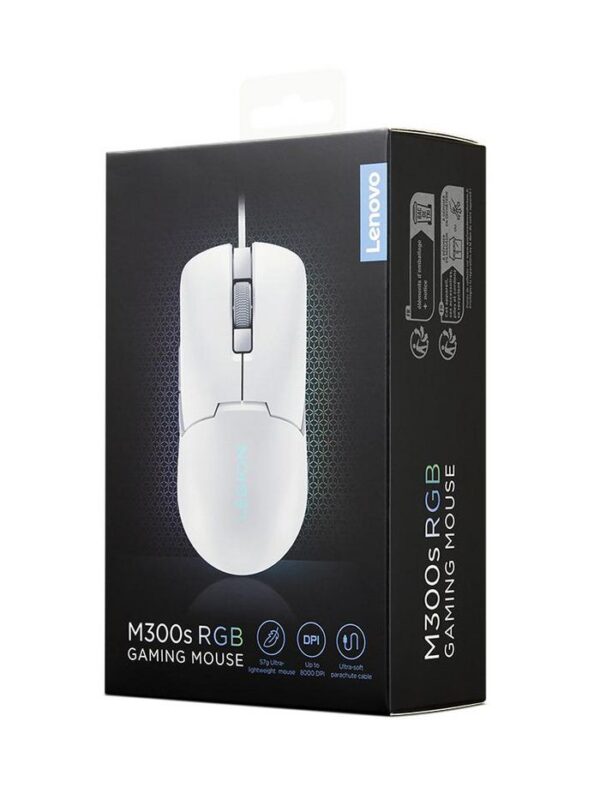 Maus Gaming Lenovo Legion M300s RGB, i Bardhë