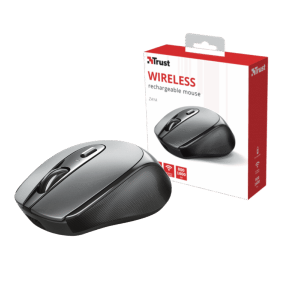 Mouse-Trust-Zaya-Inalambrico-Recargable-1.png Maus Trust Zaya Wireless, i Rikarikueshëm, i Zi