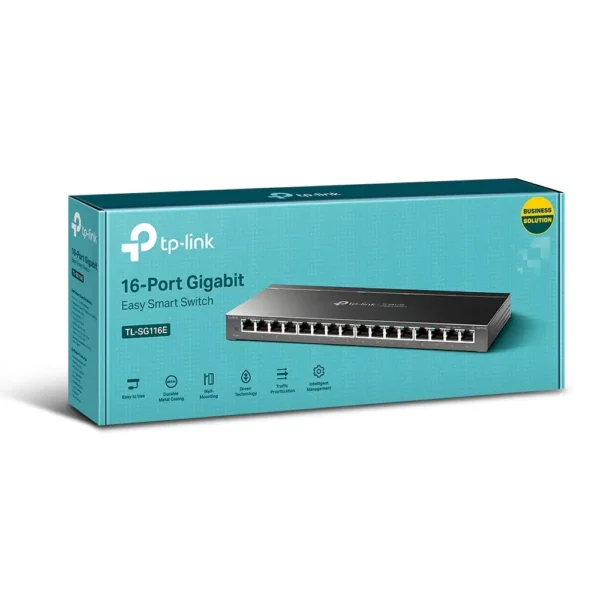 Switch TP-Link 16-Port Gigabit Easy Smart Metal Fanless Desktop/Rackmount