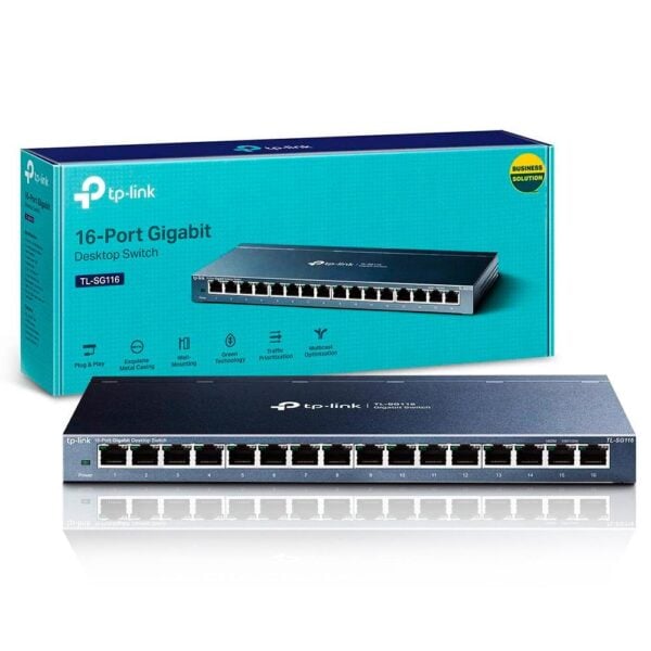 Switch TP-Link 16-Port Gigabit Easy Smart Metal Fanless Desktop/Rackmount