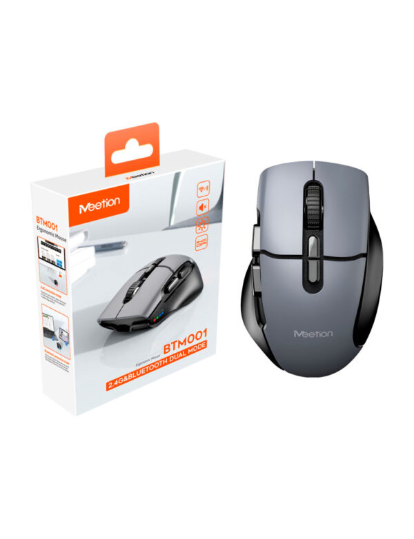 mouse-inalambrico-bluetooth-meetion-btm001.jpg Maus Meetion, BTM001 Wi-Fi+Bluetooth, i zi+i hirtë