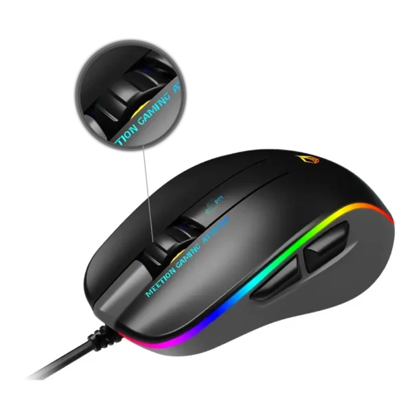 Maus Gaming Meetion, GM23 me kabllo USB, i zi+i hirtë